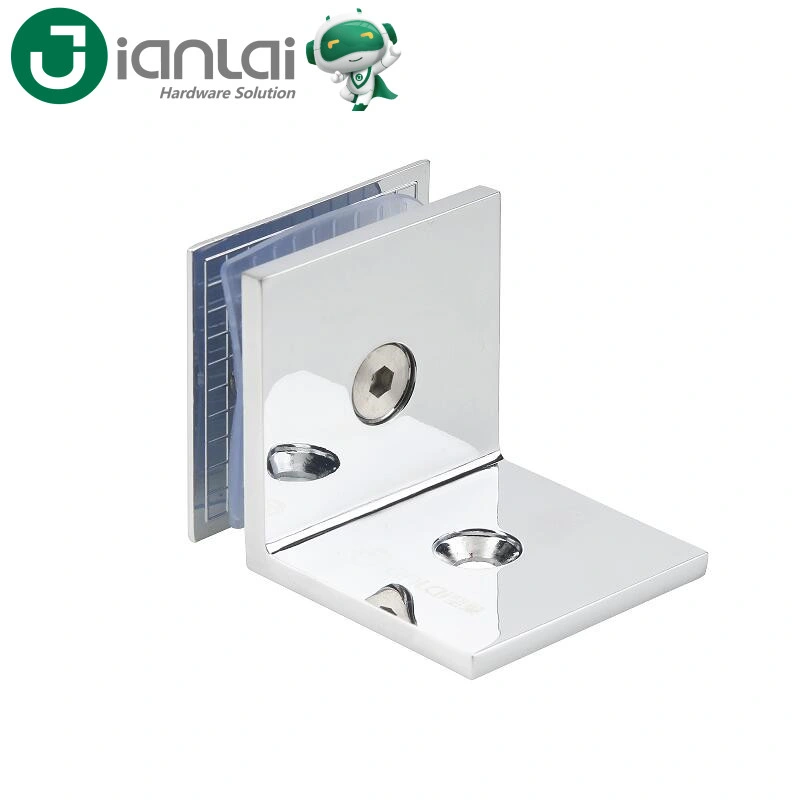 Shower Room Hardware Manufacturer 90 Degree Glass Connector Stainless Steel Glass Clip Wall to Glass Clamp