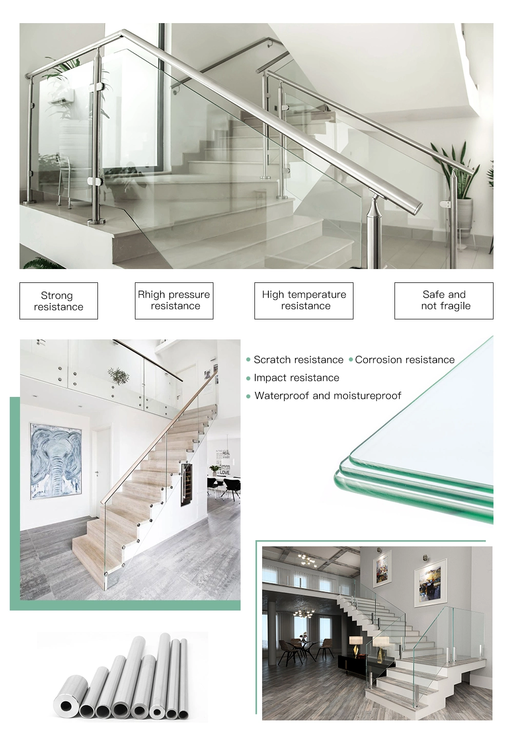 Safety and Decoration Eco Friendly Aluminium Alloy Railing